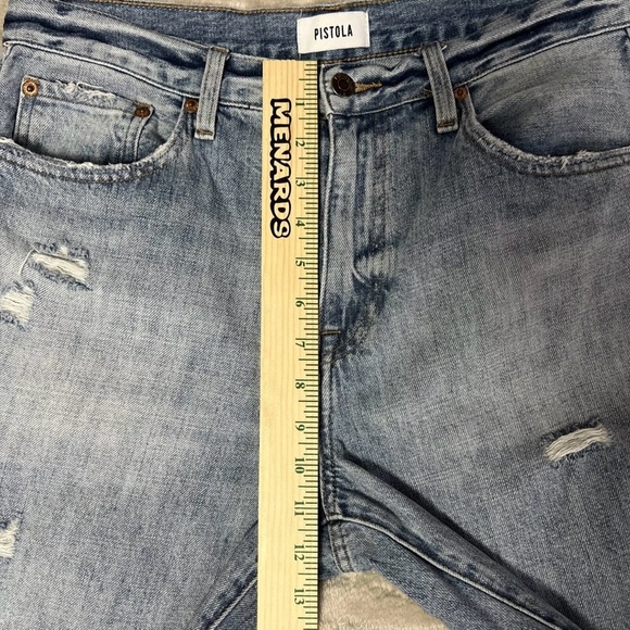 Pistola Presley HIGH-RISE Distressed Straight Leg Jeans Womens Size 30 crop - Picture 9 of 11